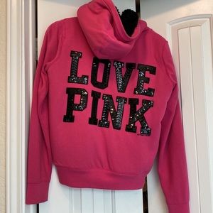 VS Pink Hoodie HOT Pink with fax fur lining
